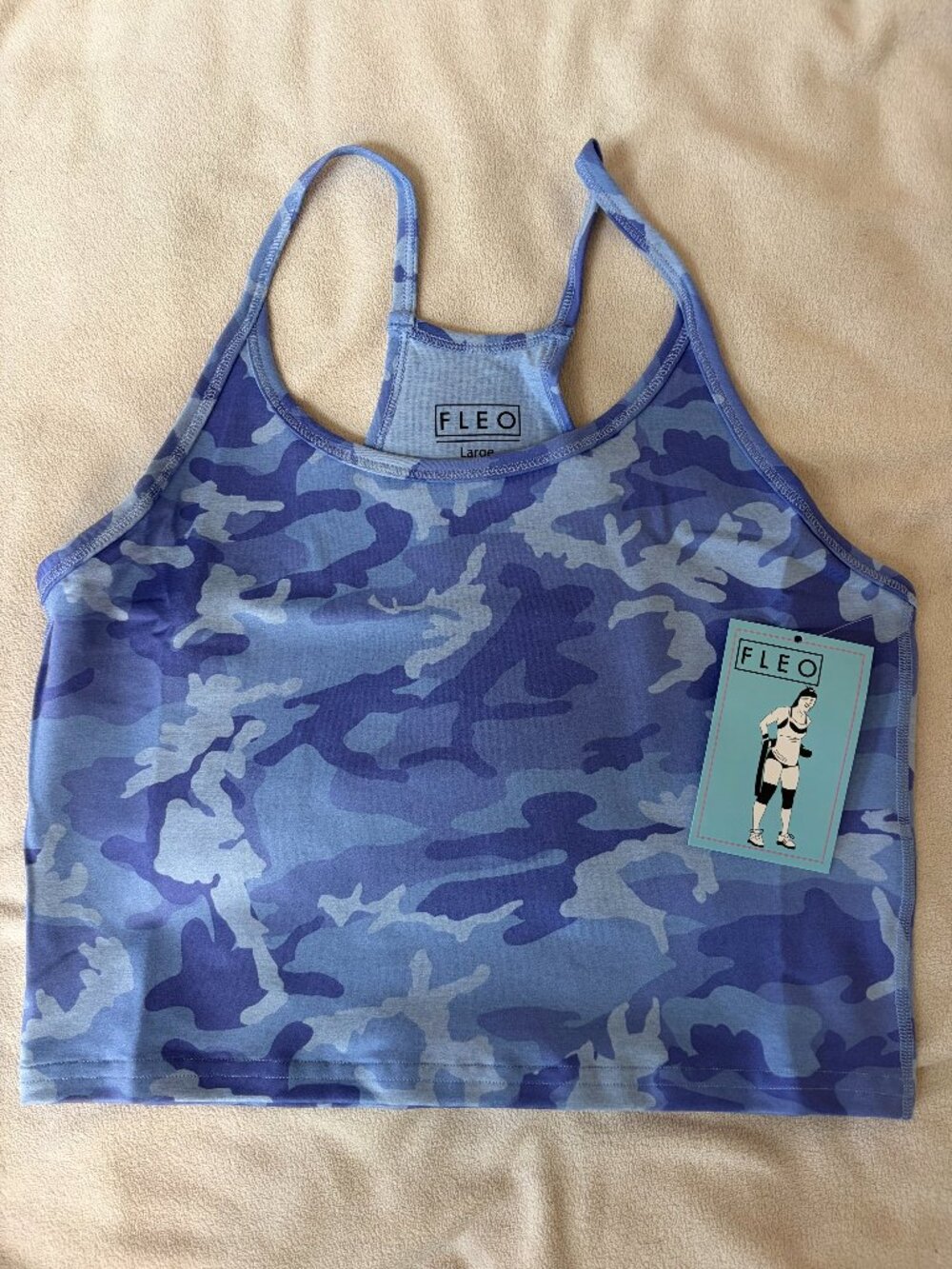 FLEO Peri Camo Switch Up Tank Large Blue Camo NWT